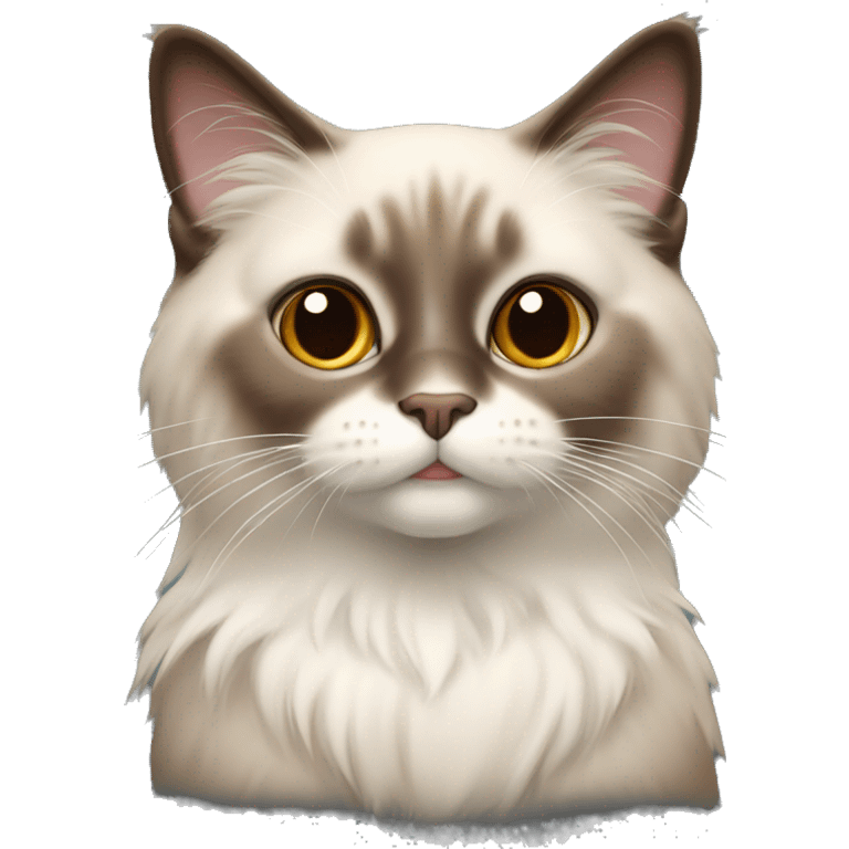 Ragdoll cat with brown face and ears emoji