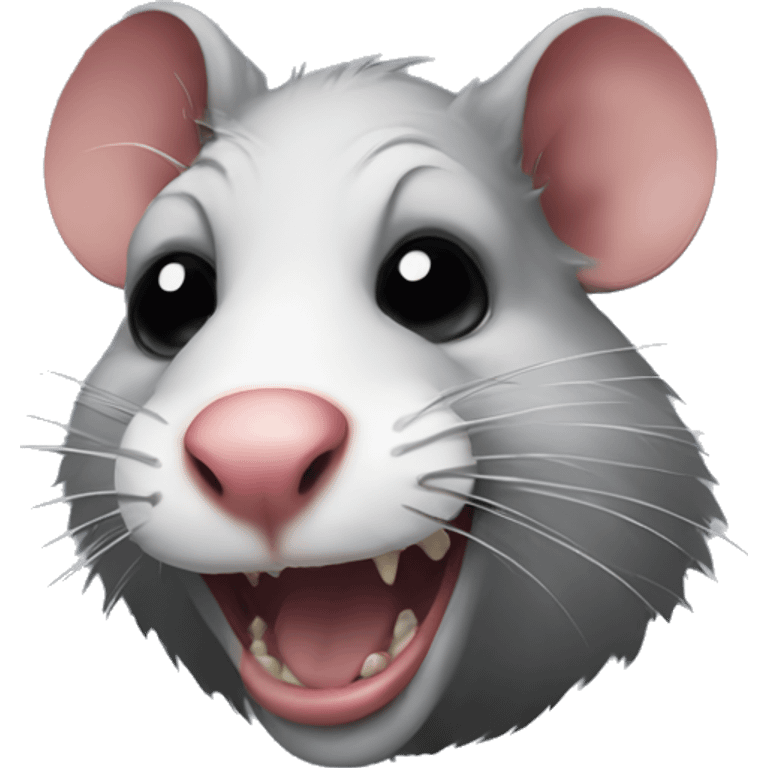 Rat wearing clown mask emoji