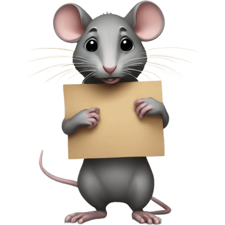 A rat holds a sign "Alinght" emoji