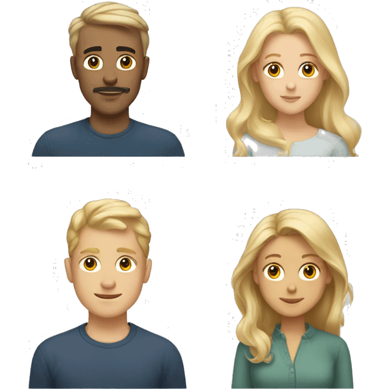 two white dads, a blonde boy and a blonde girl   emoji