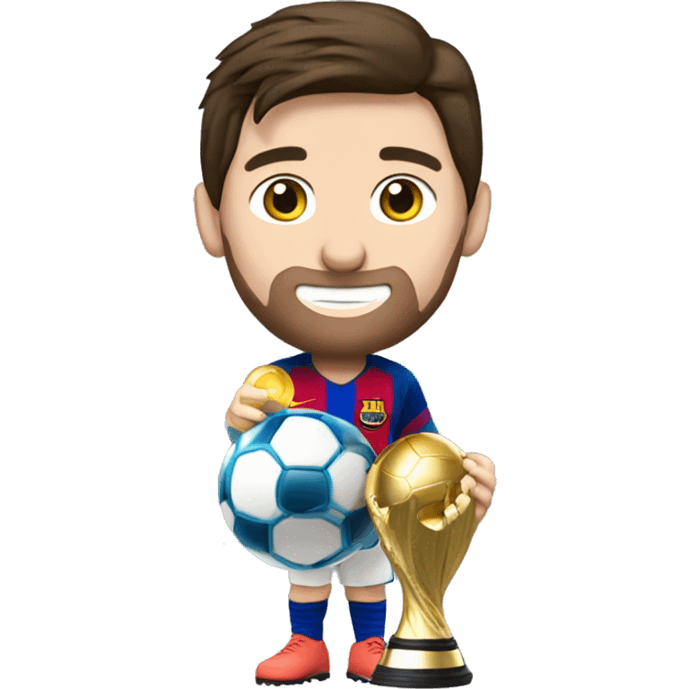 MESSI con la copa América y la copa del mundo emoji