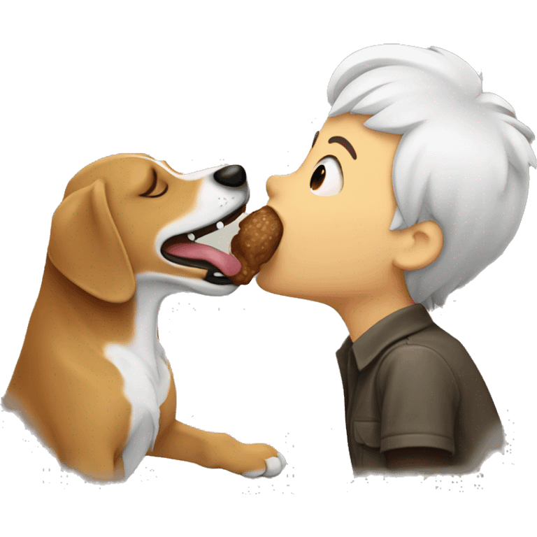 dog licking human emoji