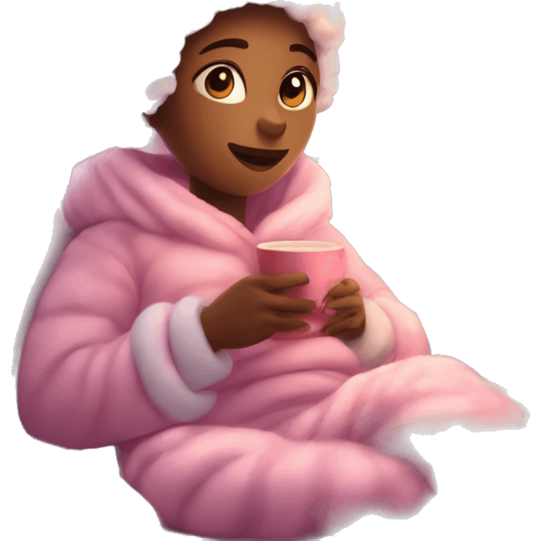 cozy evening pink christmas mood emoji