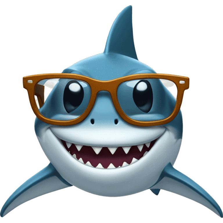 Shark with cool glasses emoji