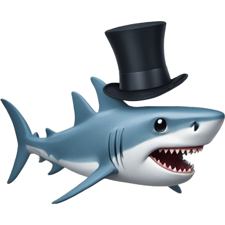 shark with tophat emoji