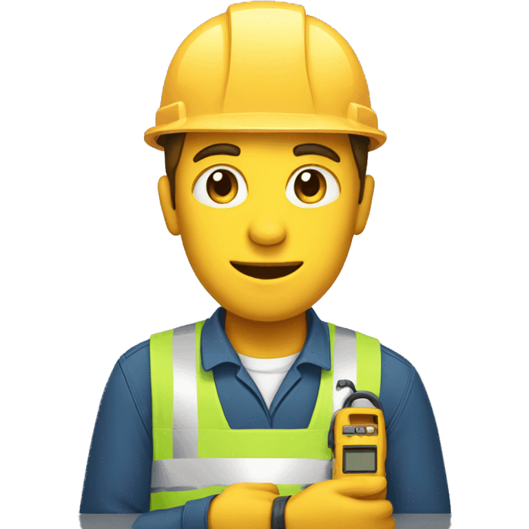 Worker holding meter emoji