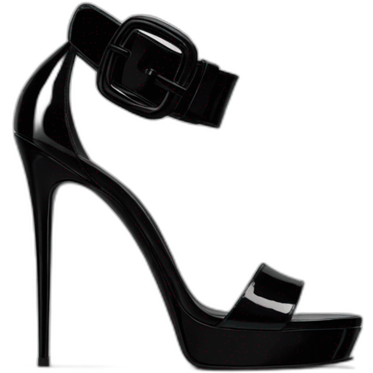 YSL TRIBUTE heel SANDAL black PATENT LEATHER emoji