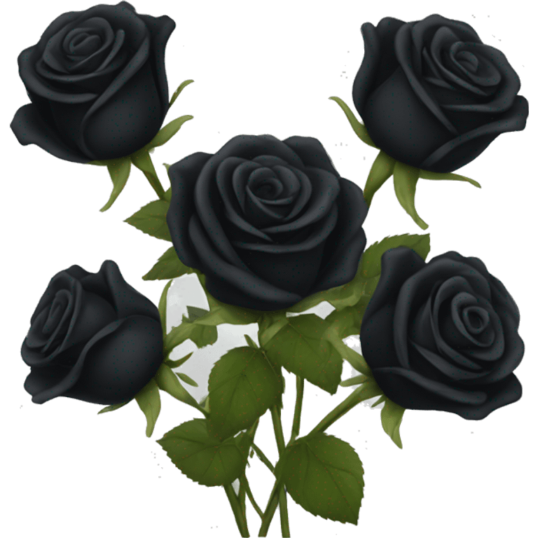 bundle of black roses emoji