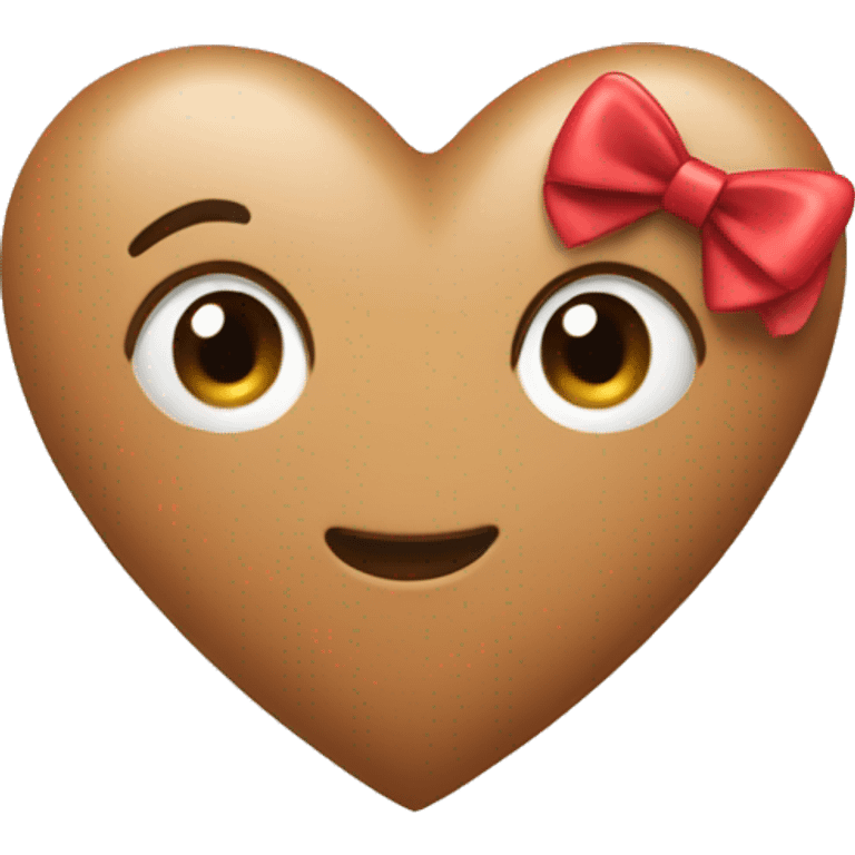 Light brown heart with bow  emoji