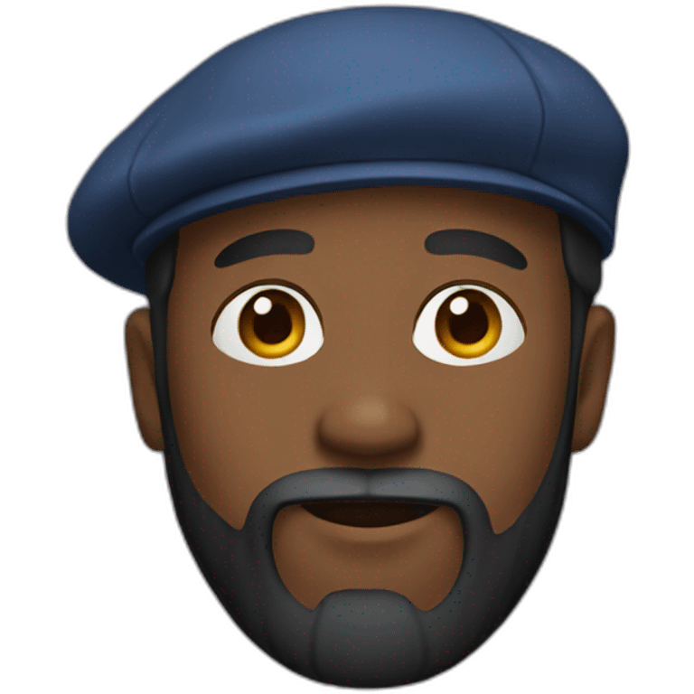 black man with a beard wearing a beret emoji