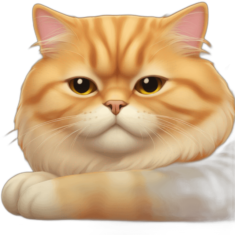 Orange persian cat sleeping emoji