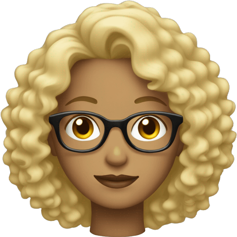 a blond woman with curly hair and glasses emoji