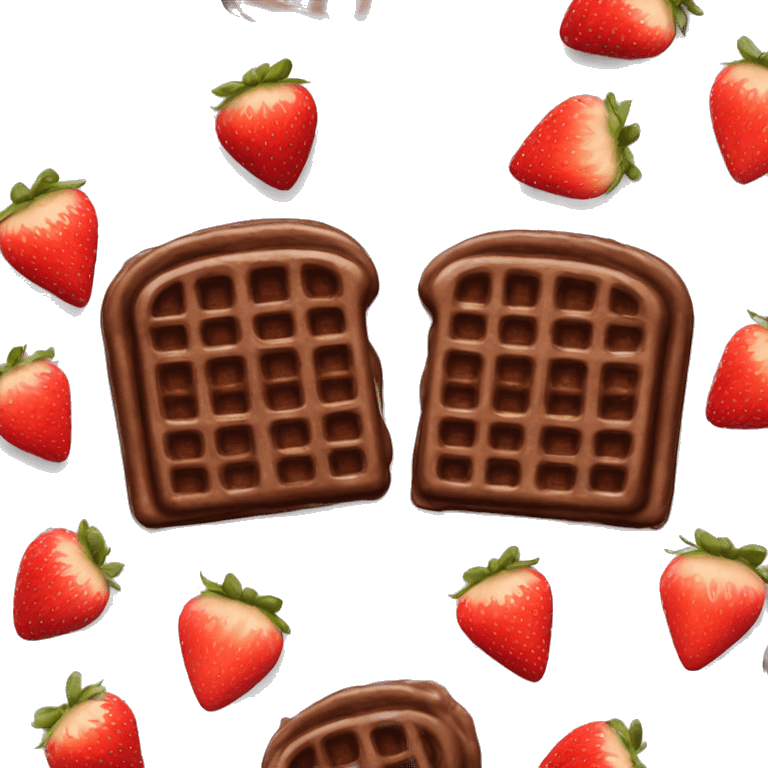 Chocolate and strawberry toaster waffle emoji