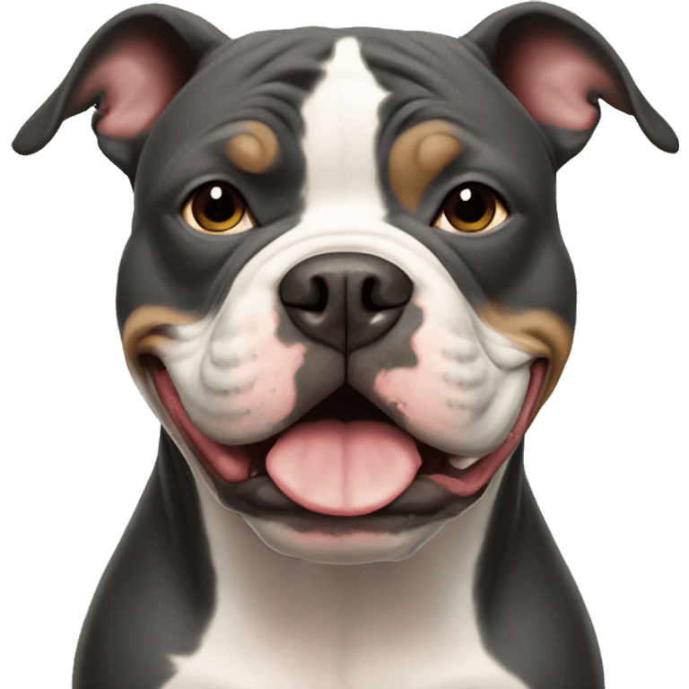 American bully with Alice cream  emoji