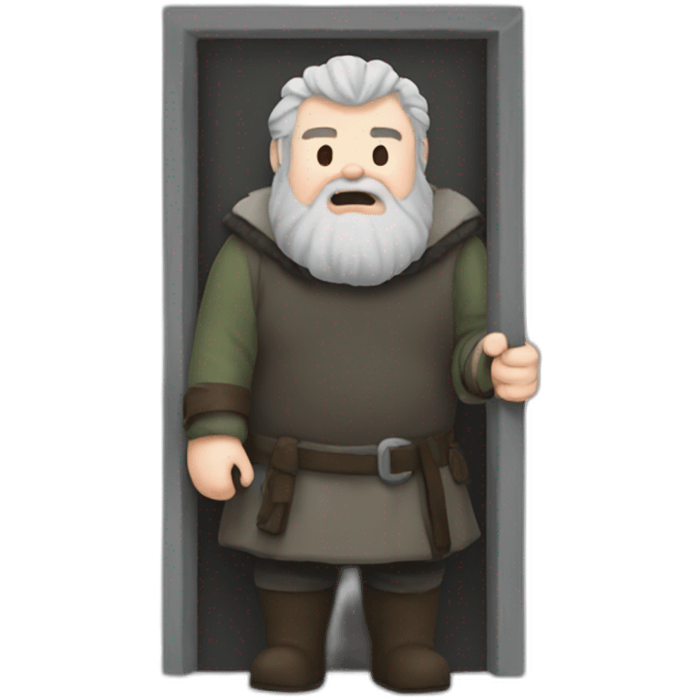 Hodor holding a door in his hands emoji