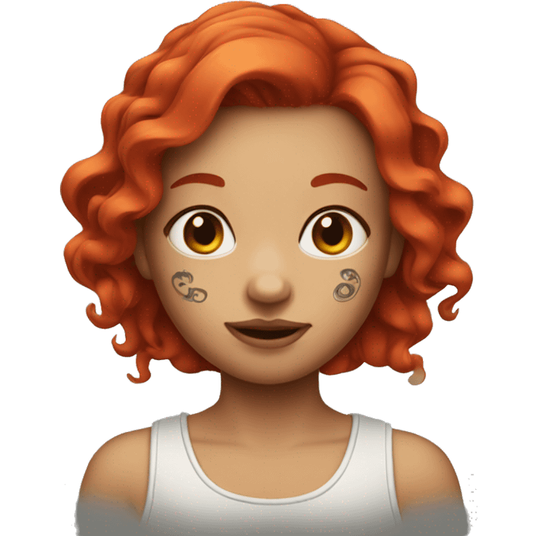 red hair girl with tattoo  emoji