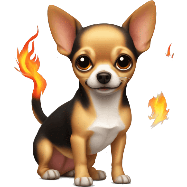 chihuahua with fire tail emoji