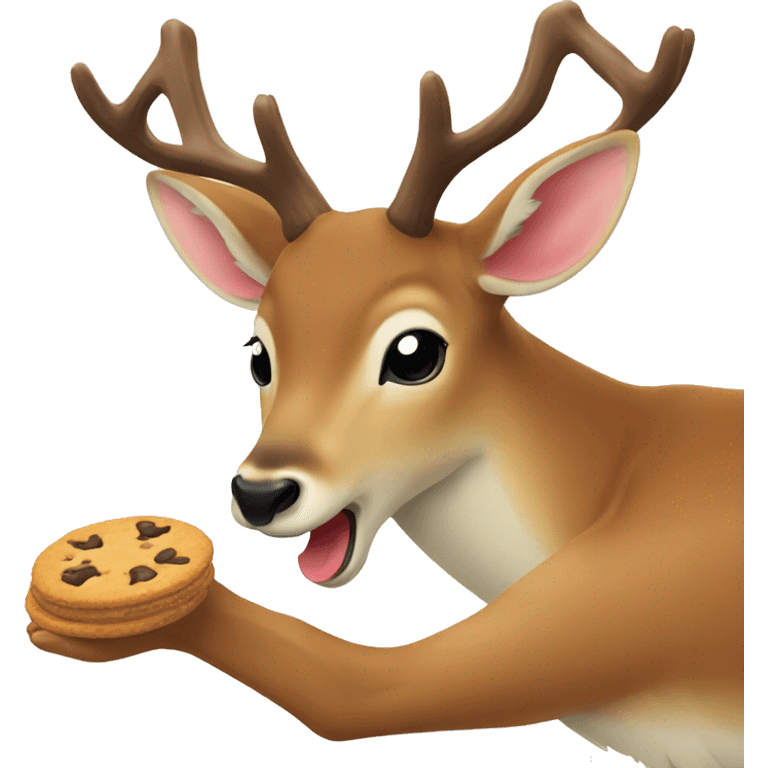 Deer from Japan eating cookie emoji