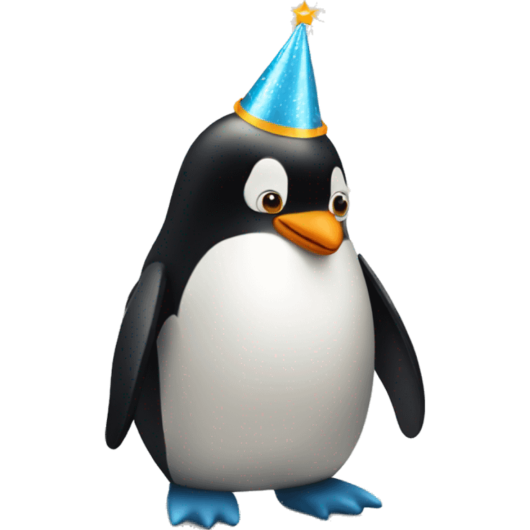 Penguin celebrating happy birthday emoji