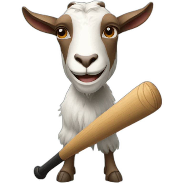 Goat with a baseball bat emoji