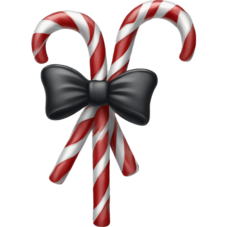 Light grey candy canes, with black bow on it emoji