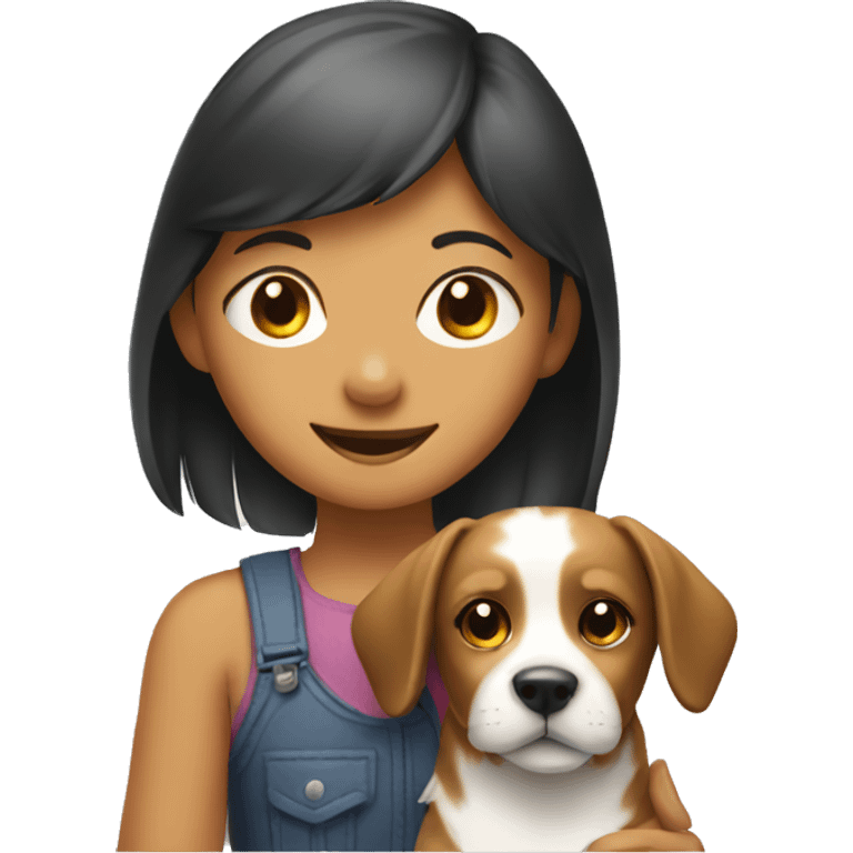 dog with girl emoji