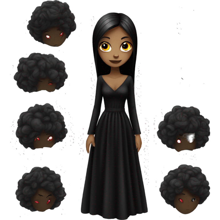 chic girl in black dress vampire emoji