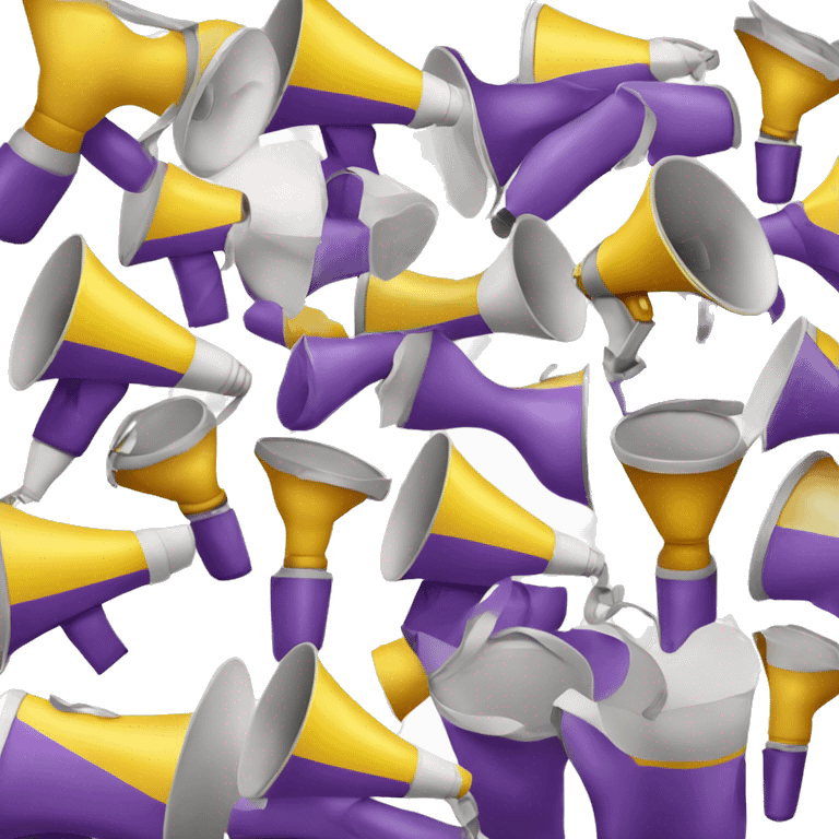 a megaphone, with white, yellow and purple color emoji