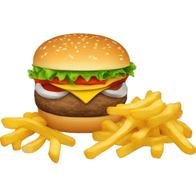 Hamburger and fries  emoji