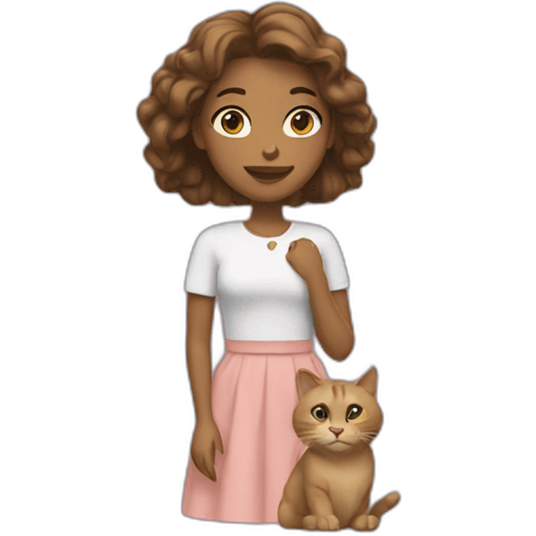 femme qui montre son chat emoji