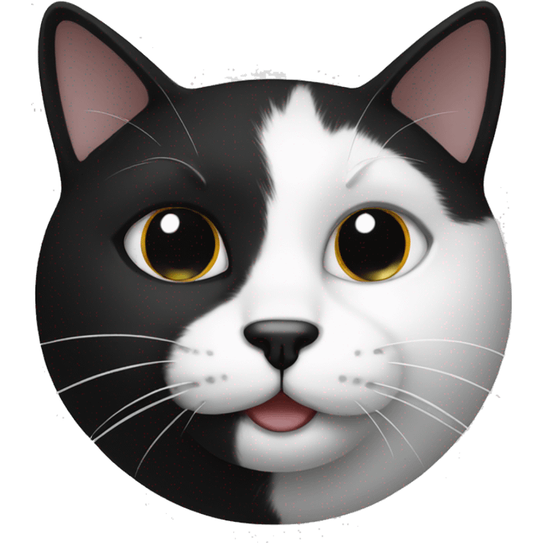 Black and white cat head emoji