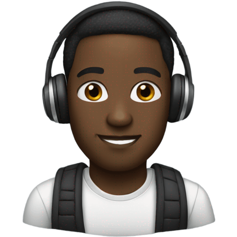 black man with beats emoji