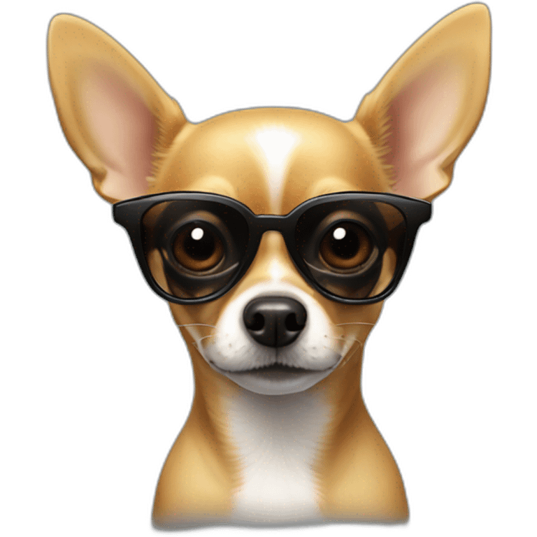 chihuahua NEGRO CON GAFAS DE SOL OSCURAS emoji