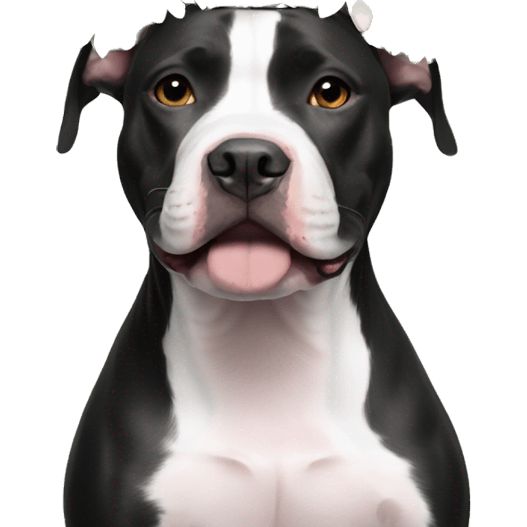 Black and white Pitbull floral crown emoji