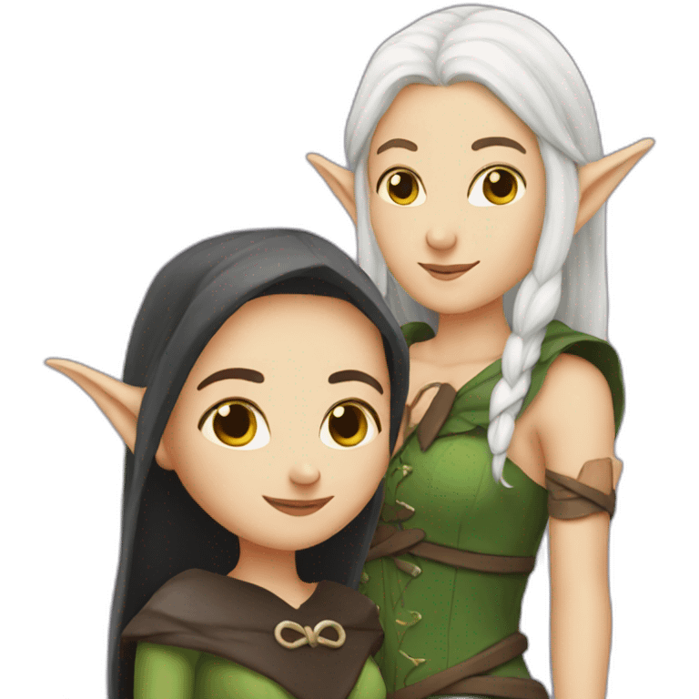 Female elf with crone emoji