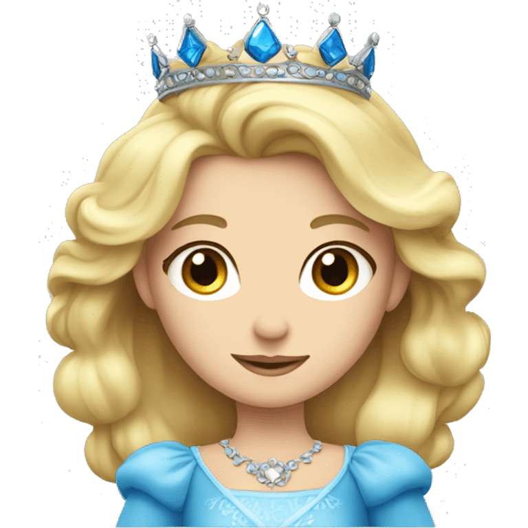 blonde princess with blue eyes with princess crown emoji