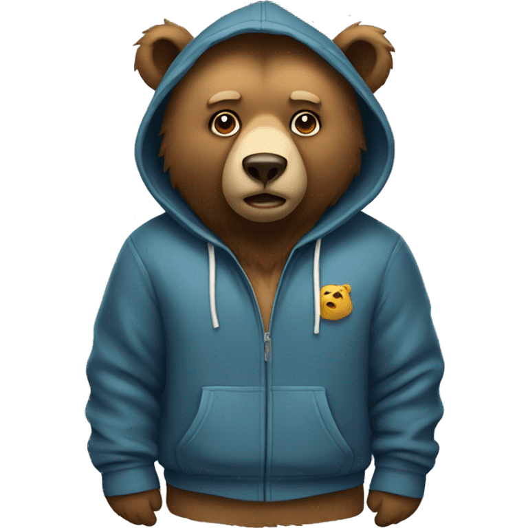 Bear wearing a hoodie emoji