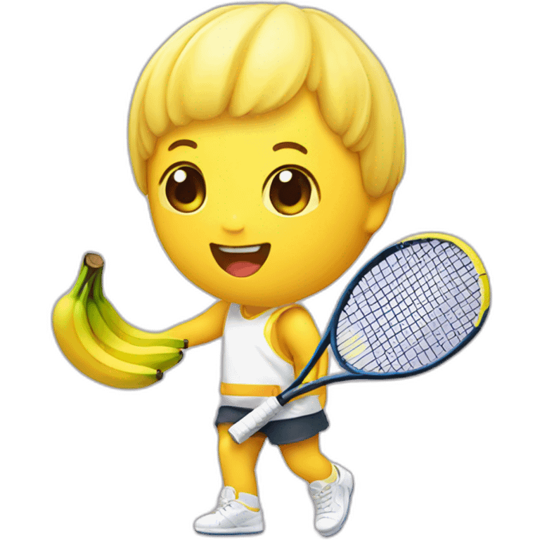 kawaii cute banana tennis player emoji