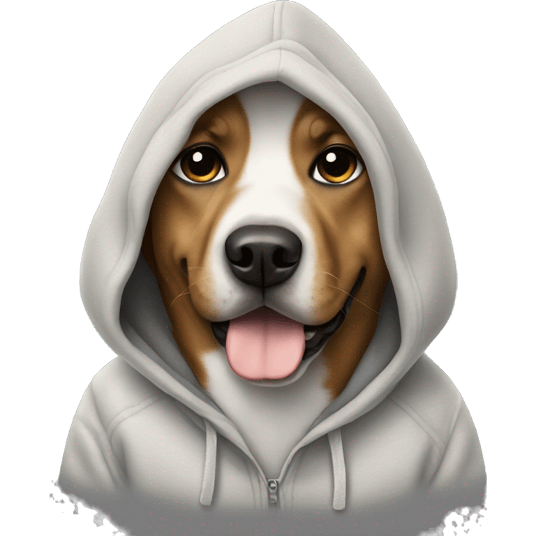 Dog wearing hoodie emoji