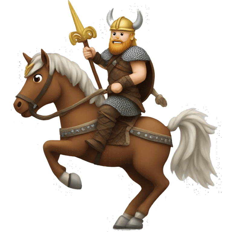 Viking riding a unicorn emoji