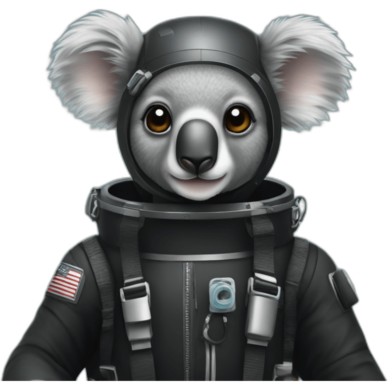 koala in black diving suit emoji