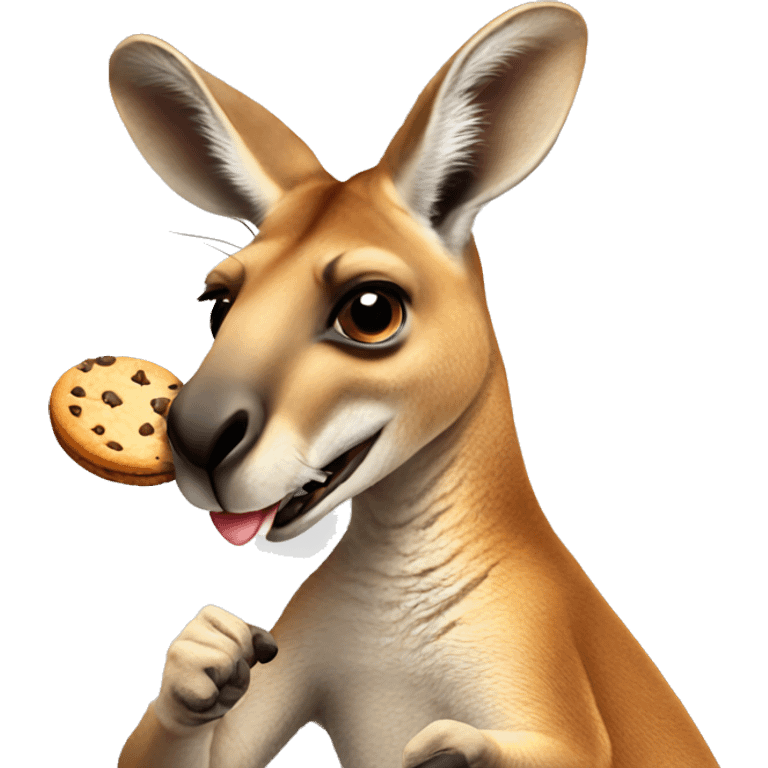 Kangaroo eating a cookie emoji