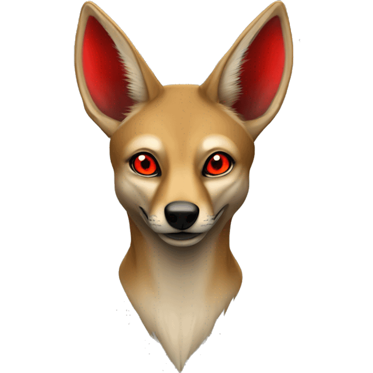 A dangerous looking body jackal with bright red eyes
 emoji