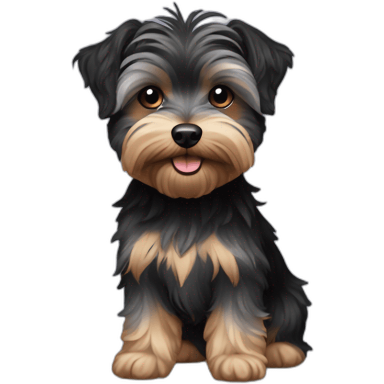 black and grey yorkiepoo emoji