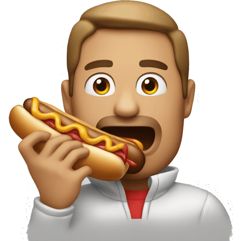 Man eating hotdog  emoji