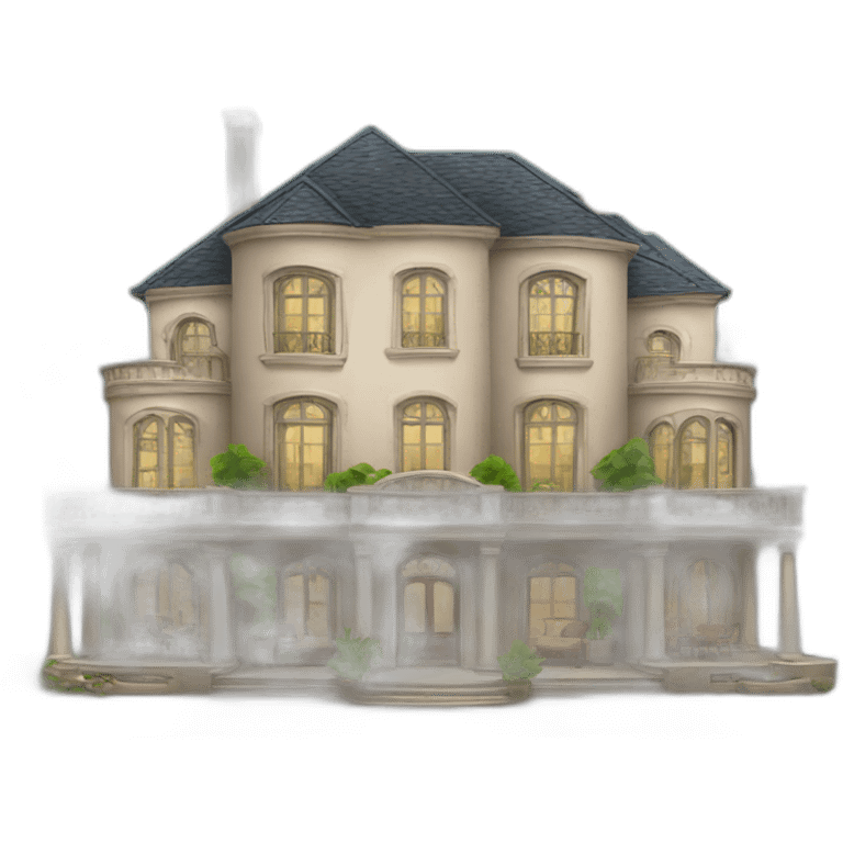 luxury mansion with money emoji