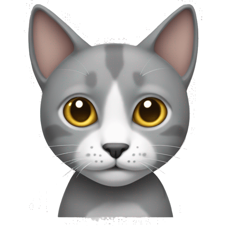 Gato gris con blanco y un adulto abrasandolo emoji