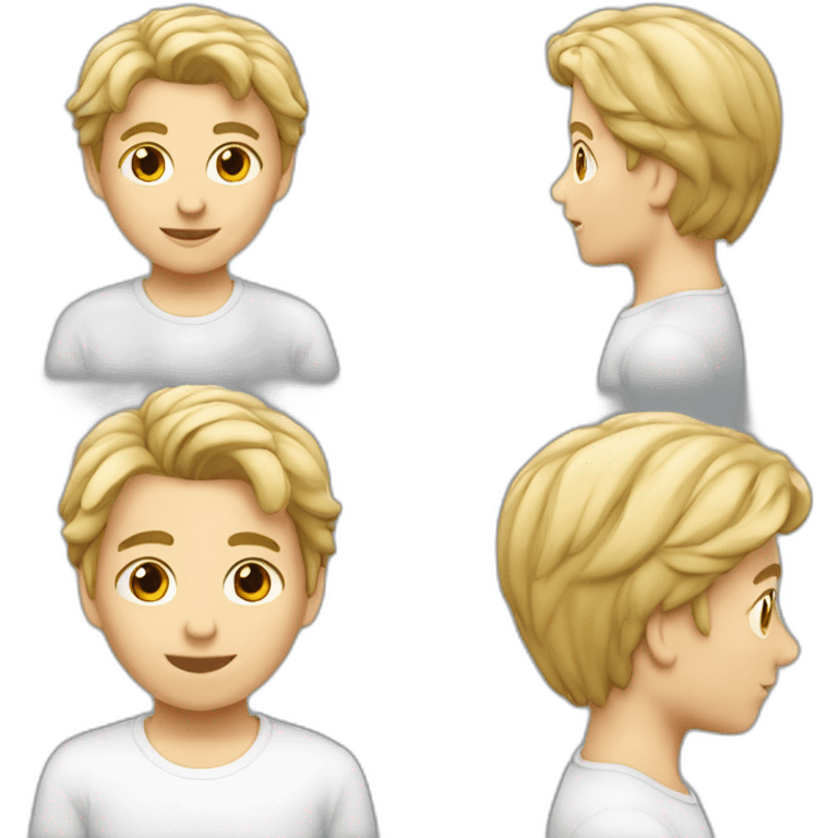 Un garçon au cheveux blanc court emoji