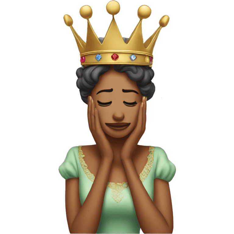 A queen doing a facepalm emoji