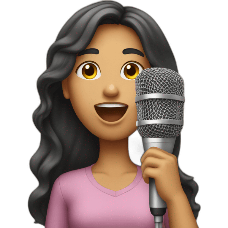 girl sing song in microphone emoji